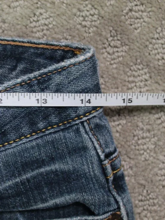 Vintage 90s GAP Jeans Womens 4 Blue Flare Leg Denim Made in USA Fades Fray - Picture 6 of 7